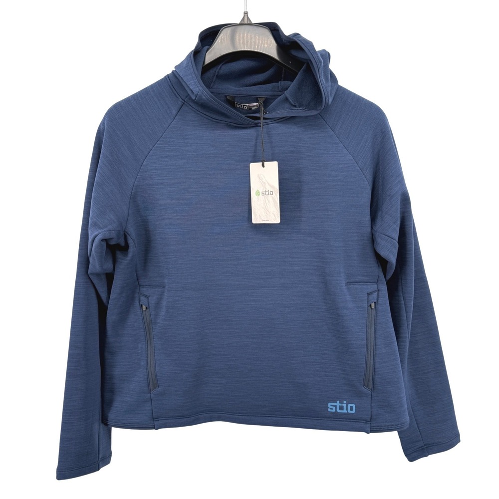 NEW Stio Glide Power Stretch Hoodie Womens Large Hoodie Mountain Shadow Heather